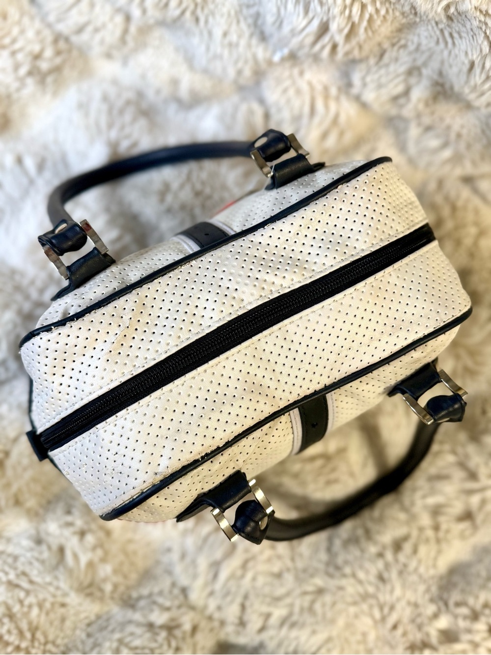 New York Yankees White & Navy Baseball Satchel Bag - Picture 4 of 13